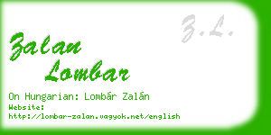 zalan lombar business card
