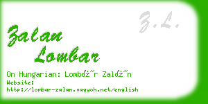 zalan lombar business card